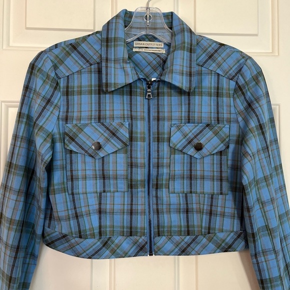 NWT Urban Outfitters As If Plaid Cropped Jacket XS - Picture 7 of 15